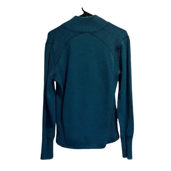 Eddie Bauer Quarter Zip Pullover Womens Size Large Teal - Picture 2 of 7